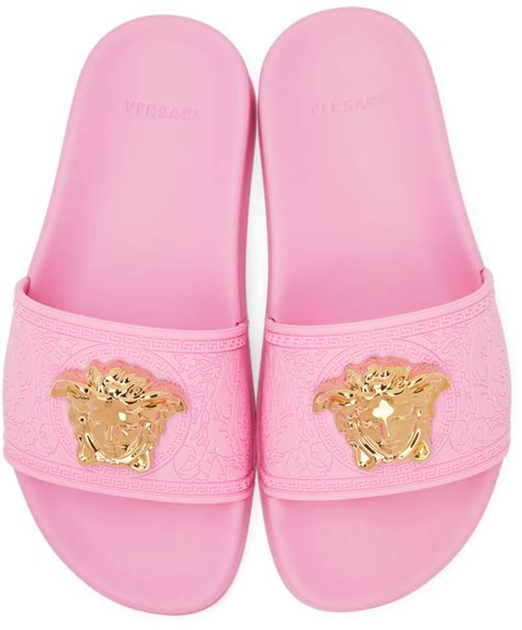 pink versace slides|pink versace corset with pant.